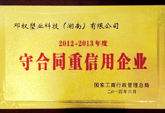 守合同重信用企業(yè)證書